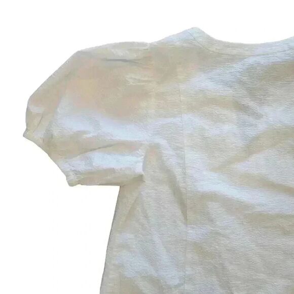 Tommy Bahama Nova Wave Women's White Cotton Seersucker V-Neck Puffy Short Sleeve - Picture 12 of 14